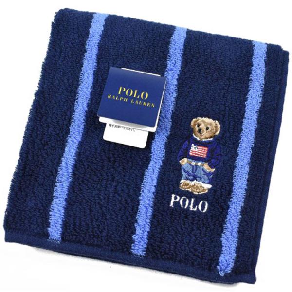 ポロ ラルフローレン タオルハンカチ ハンカチ 1枚 メンズ ブランド POLO Ralph Lauren ネイビー ストライプ ポロベア ベア くま ギフト