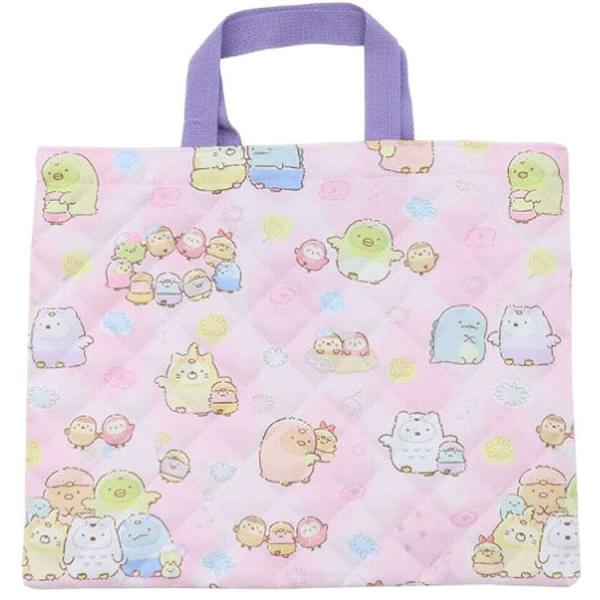 すみっコぐらし バッグ キルト レッスンバッグ トートバッグ サックス