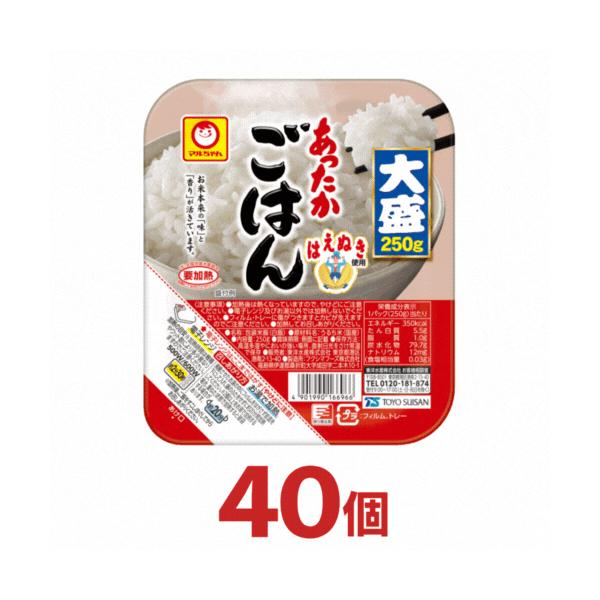 大盛サイズ(マルちゃん)  あったかごはん 大盛 250g 40個（10個入×4ケース分）送料無料 東洋水産 ごはんまとめ買い
