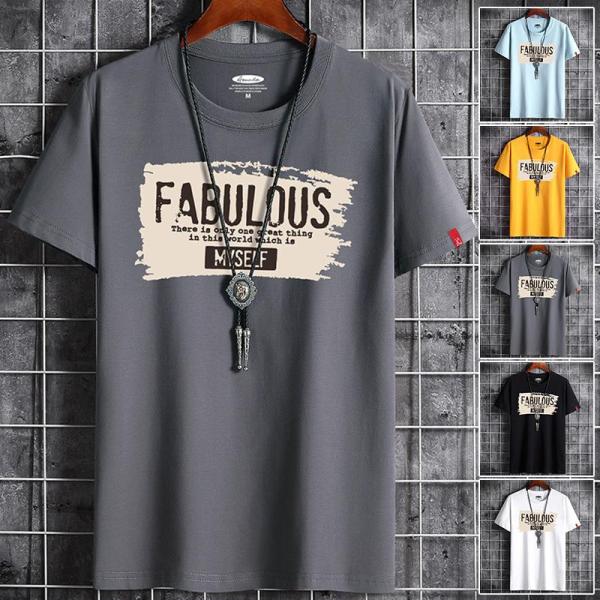 Tシャツ メンズ 半袖 丸首 英文字 シンプル 大きいサイズ お兄系 クルーネック 涼しい カジュアル 春 夏 ゆったり トップス