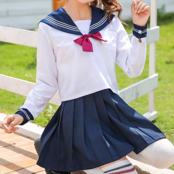 コスプレ 制服 JK 2点セット 女子高生 高校生 仮装 学生服 セーラー服 文化祭 コスチューム 大きいサイズ 彼女 可愛い ミニスカ コスプレ衣装