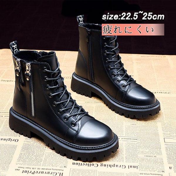 値下げ ショートブーツ レディース 編み上げ エンジニアブーツ サイド  