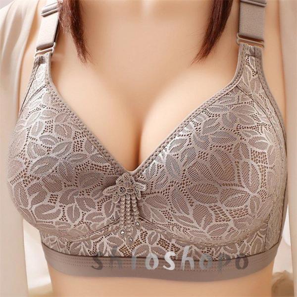 ブラジャー 小さくを見せるブラ ノンワイヤー フルカップ 着痩せ 美胸 つけ心地 単品 脇肉 脇高 お洒落 大きいサイズ 20代30代40代 花柄