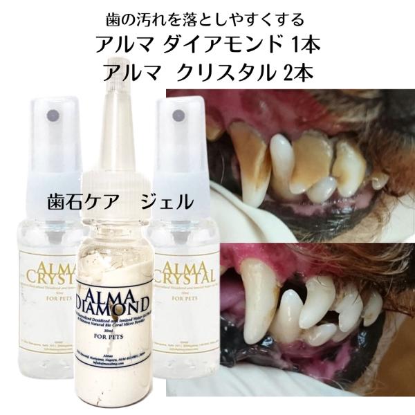 犬 猫 歯石ケア 歯磨きジェル ダイアモンド1本 クリスタル2本 セット