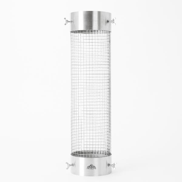 サイズ：Φ14 × H53cm重量：850g材質：ステンレス内容：本体、蝶ネジM6（S=35mm×6本　L=50mm×6本）※Φ50〜110mmの煙突に対応