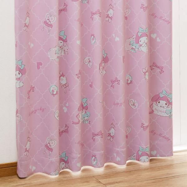 Sanrio My Melody カーテン 100x200cm 2枚組 マイメロディ 2級 遮光 カーテン 幅100×200cm丈 2枚組 サンリオ