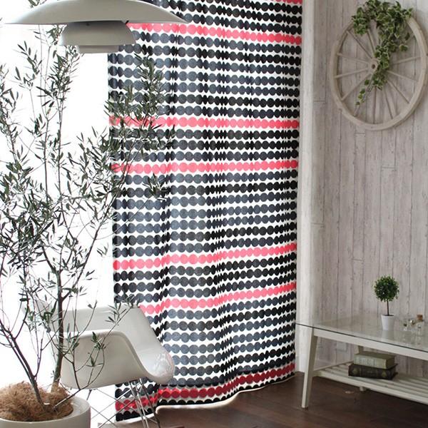 Marimekko オーダーサイズ マリメッコ ラシィマット 1 5倍ヒダ ドレープカーテン カーテン プレミアム縫製 1枚 綿100 ドット柄 オーダーサイズ 幾何学柄 幾何学柄 Y O 255 01 カーテンズ 北欧