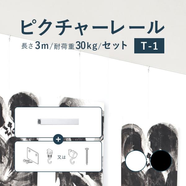 TOSO（トーソー） ピクチャーレール TOSO T-1 セット 3m 耐荷重 30kg