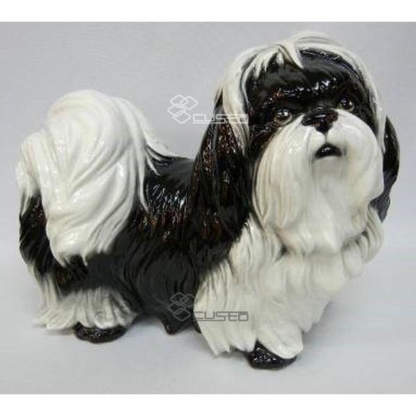イタリア製　シーズーの置物 シーズー 置物 犬 インテリア オブジェ 陶器 オーナメント