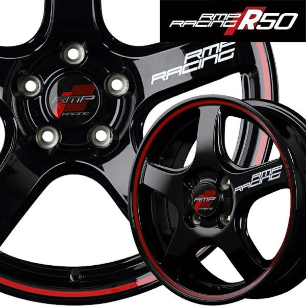 MID RACING R50 ホイール 18インチ 5H100 8J+45 4本 ブラック リム