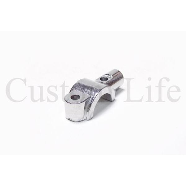 CL2365 マスターシリンダークランプ ミラーホルダー付き M8 ポリッシュ ミラーステー バレル 22.2φ ハンドルバー ミラークランプ /
