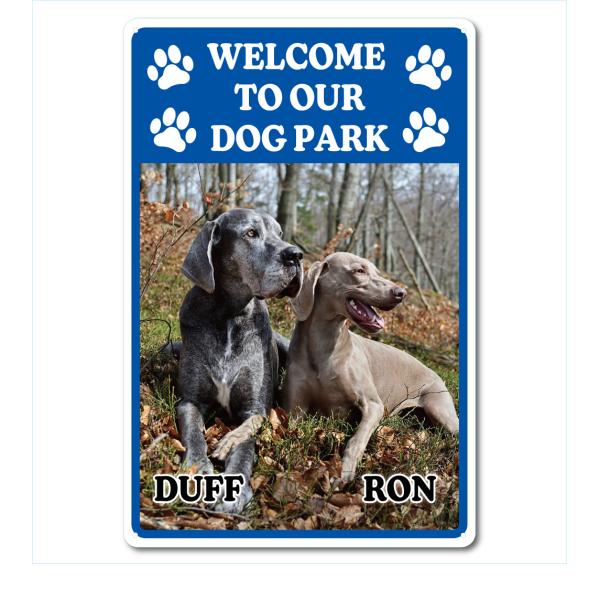 カスタム オリジナル ドッグ パーク サインプレート Welcome  54cm＊36cm「DOG PARK BL」