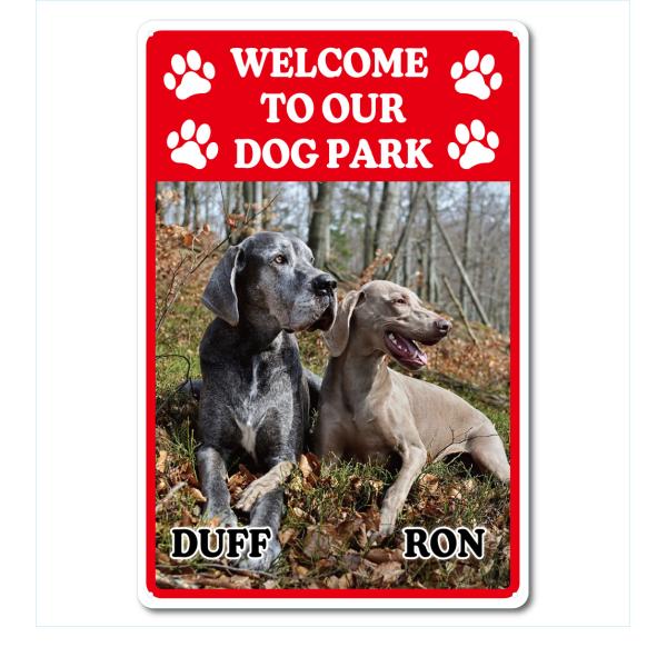 カスタム オリジナル ドッグ パーク サインプレート Welcome  54cm＊36cm「DOG PARK RD」