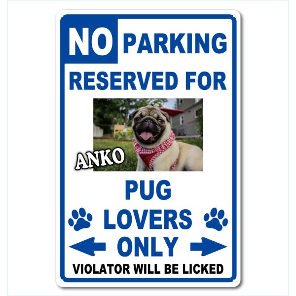 カスタム オリジナル ドッグ ラバーズ オンリー サインプレート 写真 54cm＊36cm 「No Parking Dog Lovers only BL」