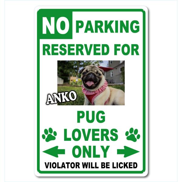 カスタム オリジナル ドッグ ラバーズ オンリー サインプレート 写真 54cm＊36cm 「No Parking Dog Lovers only GR」