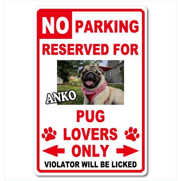 カスタム オリジナル ドッグ ラバーズ オンリー サインプレート 写真 54cm＊36cm 「No Parking Dog Lovers only RD」
