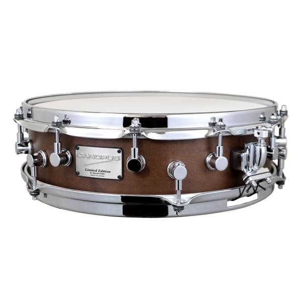 CANOPUS 12Top / 6Bottom Lugs Piccolo Snare Drum 14x4 Maple 10ply 8mm Bitter Brown Oil