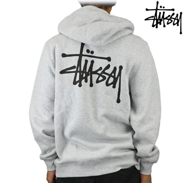 パーカー フード Stussy ステューシー Basic Zip Hood グレー ベーシック ストリート 好評受付中 メンズ ジップ ファッション