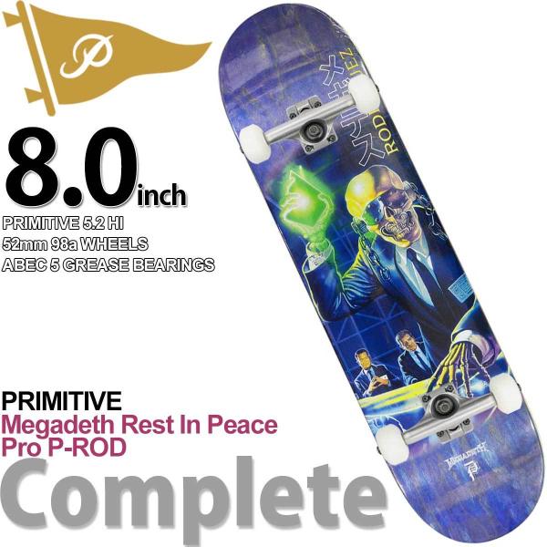 MEGADETH × PRIMITIVEスケートボード コンプリートデッキ PRIMITIVE（プリミティブ） 8.0インチ スケボー コンプリート 完成品