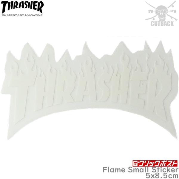 Thrasher XbV[ XebJ[ Flame Small Sticker zCg XP[g{[h t[ XP{[ V[ uh X[cP[X IV