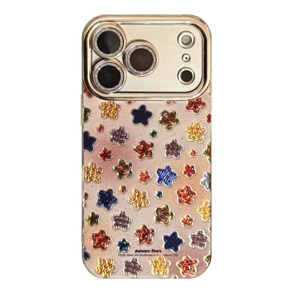 シール風 カラフル星 レンズラメ きらきら かわいい 爆買スマホケース