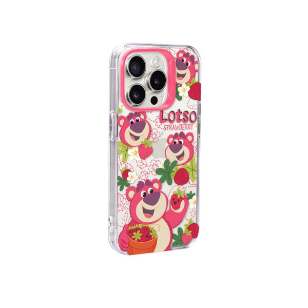 トイストーリー ロッツォ クリアケース 熊 いちご狩り lotso iPhoneケーススマホケース携帯カバー爆買携帯ケースiPhone13/14/15
