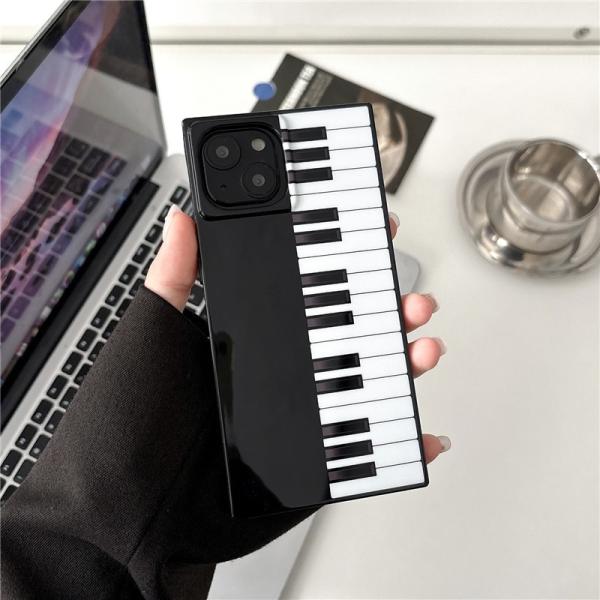 【新品】familiar iPhone 13mini スマホケース・ピアノ ピアノ鍵盤柄携帯ケース シンプル 音楽大好き 清楚 可愛い
