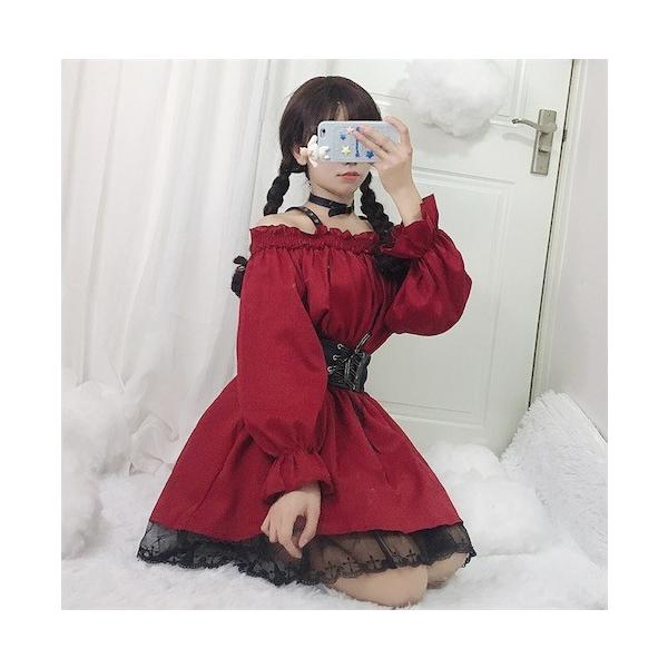 ゴスロリ キャミソールワンピース ロリータ アイドル風 コスプレ衣装 長袖 半袖ワンピース コスチューム レディース 仮装 可愛い レース ワイン色 二枚送料無料 Buyee Buyee Japanese Proxy Service Buy From Japan Bot Online
