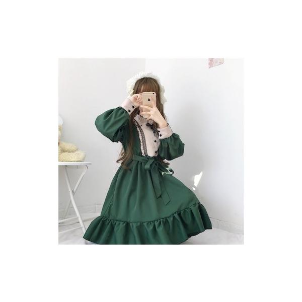 即納 ワンピース レディース ロリータ 学園風 文化祭 長袖 膝丈 ゴスロリ ドレス 黒 服 ロリータファッション Lolita メイド服 コスプレ イベント二枚送料無料 Buyee Buyee 日本の通販商品 オークションの代理入札 代理購入