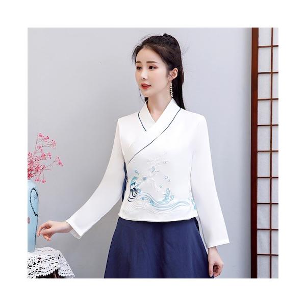 長袖トップス 唐装漢服中華服 舞台服装ステージ コスプレ服チャイナ風tシャツ イベント学園際文化際 写真撮影 ダンス衣装 普段着 二枚送料無料 Z1149 洋服通販店 通販 Yahoo ショッピング