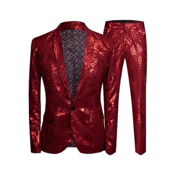 21春夏新色 二枚送料無料 メンズスーツジャケット パンツ 二点セット赤花柄スーツコート 薔薇ローズ柄 派手 男性舞台演出ウエア 司会者服タキシード 在庫残りわずか Viajesturisticosdelpacifico Com
