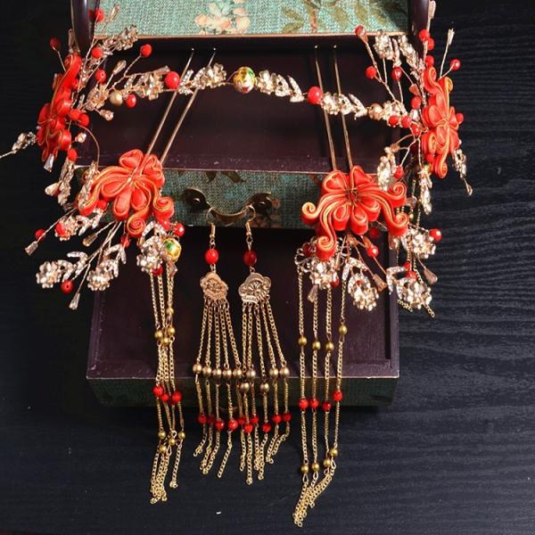 赤いヘアピンロングタッセルヘッドドレス中国服アクセサリーガールヘアデコレーション 赤いヘアピンロングタッセルヘッドドレス中国服アクセサリーガールヘアデコレーション Foirephoto Bievre Com