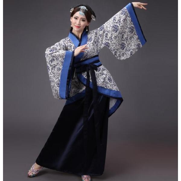 中国古典服 コスプレ衣装漢服広い袖ワンピース中華服皇女仙女ダンス 