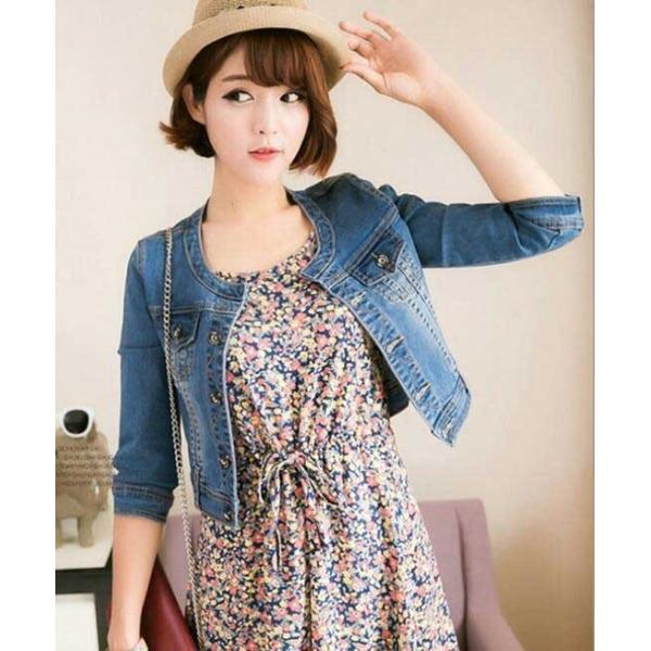 春物 ノーカラーデニムジャケット レディースｇジャン まる首 7分袖パーカージャケット デニムピーコート フェミニン ジージャン 旅行 ショート丈 Buyee Buyee Japanese Proxy Service Buy From Japan Bot Online