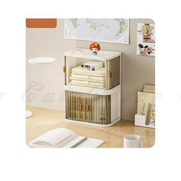 積み重ね収納 収納棚 扉付 おもちゃ箱 幅74cm キャビネット 前開大容量