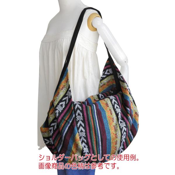 (ポイント還元 7％)斜め掛け バッグ アジアン ボーダー 2way 3way ショルダーバッグ リュックサック(特大)(B)大容量 旅行 レジャー 買い物 エスニック｜cutemania｜05