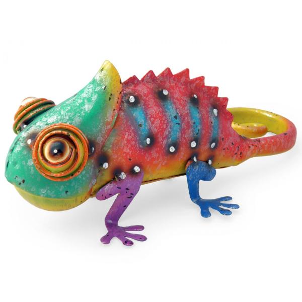 (ポイント還元 7％)カメレオン 置物 ブリキ アイアン(カラフル 普通サイズ)(オリジナル説明書付)オブジェ 飾り物 インテリア雑貨 ディスプレイ ギフト｜cutemania｜03