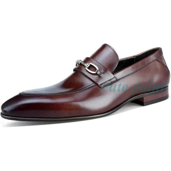 革靴 メンズ ビットローファー 本革 スリッポン ロングノーズ ドレスシューズ ビジネスシューズ 高級紳士靴 結婚式 フォーマル 面接 革靴 メンズ ビットローファー 本革 スリッポン ロングノーズ ドレス