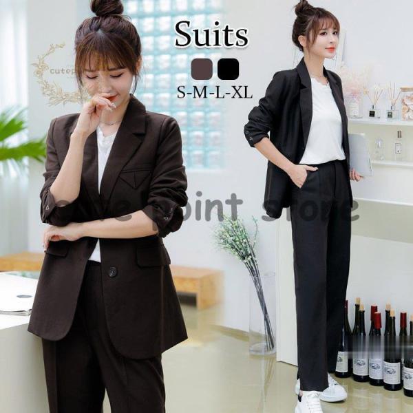 レディーススーツ パンツスーツ スーツ ジャケット 長ズボン 女性 10代 20代 30代 40代  カジュアルスーツ ビジネス 入学式 卒 cutepoint_ct1112-fnns5