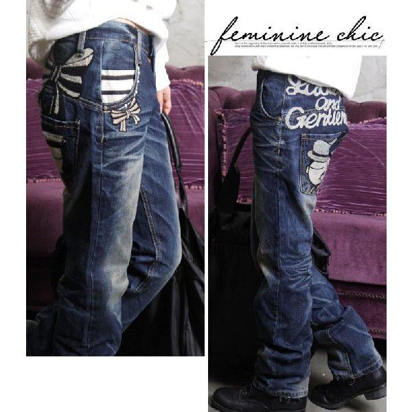 ロリータ ジーンズ LOLITA JEANS◇lo-1595 デニム リボン ボーダー 