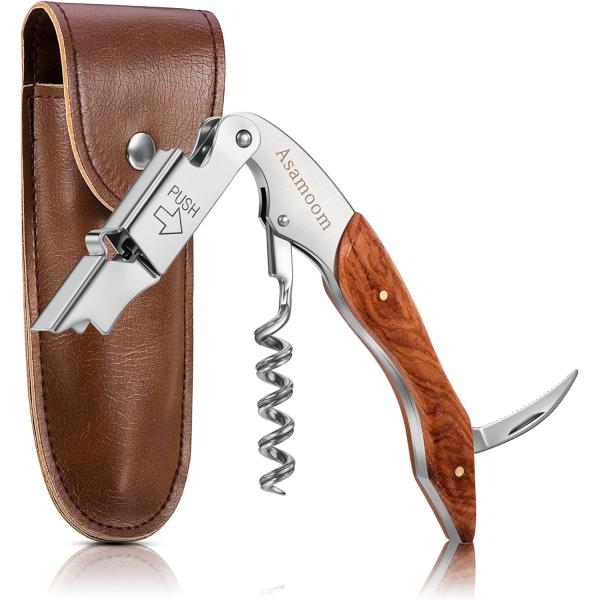 ASAMOOM ソムリエナイフ ワインオープナー 専用収納ケース付き 