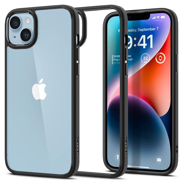 他サイト： Spigen iPhone14 ケース ストラップホール付き クリア 耐衝撃 黄変なし TPU  2重構造 ワイヤレス充電対応 (マット・ブラック)の商品画像