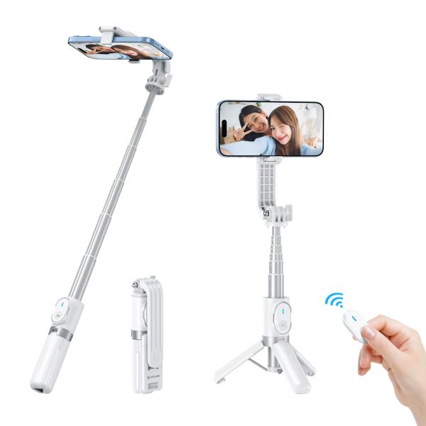 他サイト： 【超小型】SYNCWIRE 自撮り棒 スマホスタンド 三脚 アルミ合金製 セルカ棒 Bluetoothワイヤレスリモコン付属 コンパクト 軽量 ホワイトの商品画像
