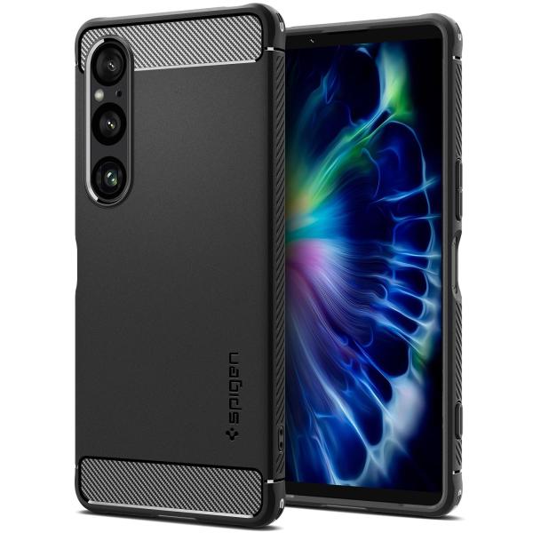 他サイト： Spigen Xperia 1 VI ケース ストラップホール TPU ソフト 米軍MIL規格 耐衝撃 ワイヤレス・Qi充電 指紋防止 ラギッド・アーマー ACS08296 (マット・ブラック)の商品画像