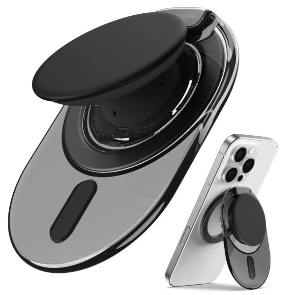 他サイト： Sinjimoru Magsafe グリップ スタンドにアップグレード 指に優しい スマホリング 調節可能 iPhone 16/15/14/13/12シリーズ対応 M-Tap Tok Stand クリアブラックの商品画像