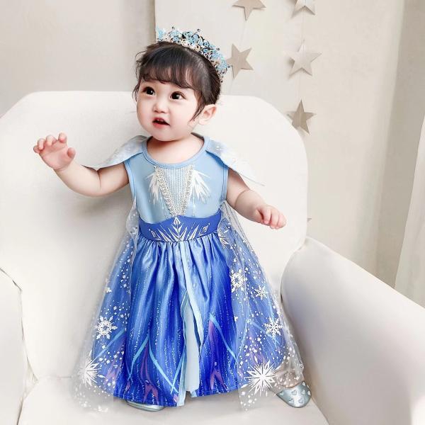 半袖ドレス プリンセス キッズ 子供 コスチューム 女の子 プレゼント ワンピース ハロウィン 仮装 パーティー 誕生日 ボタン型