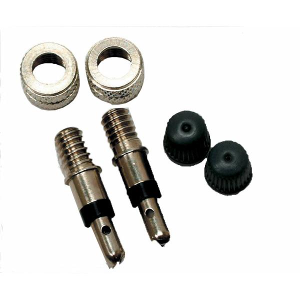 虫ゴム不要の楽々バルブ。ゴムによる抵抗が少なく、空気注入が楽々。従来の虫ゴムと比べ自然な空気漏れが少ない。※デザイン・仕様などは予告なく変更・改良することがありますので、予めご了承ください。サイズ:1台分(2車輪分)セットカラー:シルバー容...