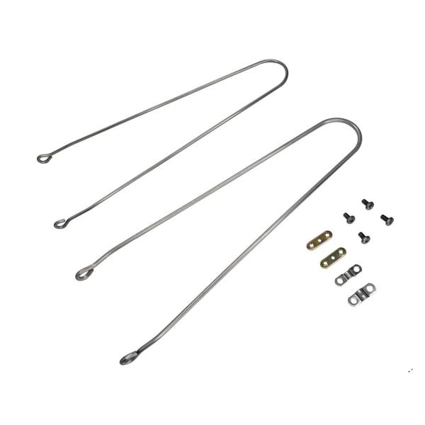 ハブ軸用ドロヨケU型ステー前後セット。耐久性に優れ、サビに強いステンレス製。小判(ドロヨケとドロヨケU字ステーを固定する金具)とネジ付属。※デザイン・仕様などは予告なく変更・改良することがありますので、予めご了承ください。