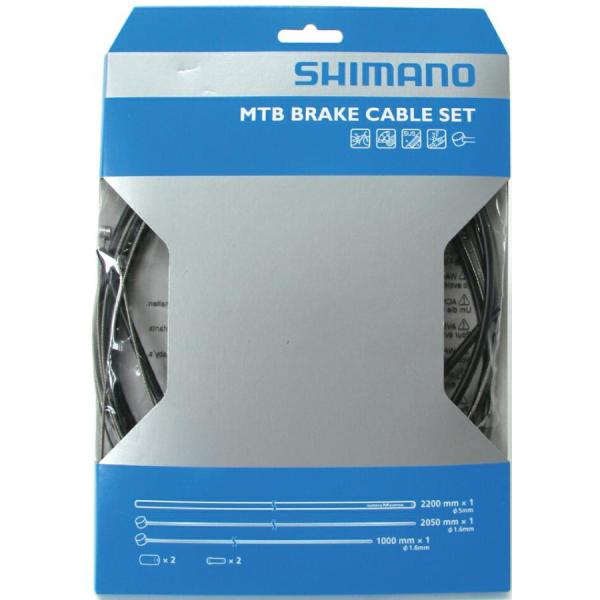 商品名 : 自転車 ブレーキワイヤー ケーブル SHIMANO シマノ MTB ブレーキケーブルセット 1本 ブラック マウンテンバイクシマノのブレーキ用インナーケーブルとアウターケーブルの1台分セットです。●適応車種：MTB、クロスバイク...
