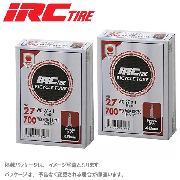 【2本セット】 IRC アイアールシー 700×18-26C 仏式 80mm 箱入り 自転車 チューブ
